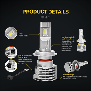 หลอดไฟหน้า LED H7 แสงต่ำ แบบตรงรุ่น สีขาว ไฟหน้าด้านหน้า ดีไซน์กันน้ำ อัพเกรดจากหลอดฮาโลเจน สำหรับรถยนต์ VW Passat - Product Image 3
