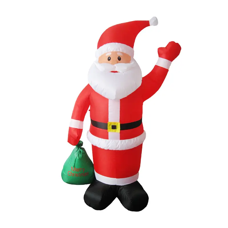 180Cm/6FT Hot Selling Christmas Scene Decoration Inflatable Santa Gift Pack Luminous Inflatable Model