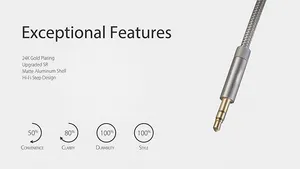 <span class=keywords><strong>Cable</strong></span> AUX de Alta Fidelidad con Trenzado de Nailon, Macho, Chapado en Oro, 3.5mm, Estéreo, <span class=keywords><strong>Auxiliar</strong></span> de Audio <span class=keywords><strong>para</strong></span> <span class=keywords><strong>iPhone</strong></span>, <span class=keywords><strong>Auto</strong></span>/Estéreos Domésticos, Auriculares - Product Image 3