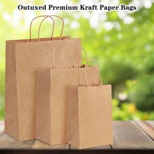 Sac à emporter en papier kraft durable personnalisé avec poignée en corde de coton pour les restaurants, la restauration rapide, réutilisable, recyclable, votre logo - Product Image 5