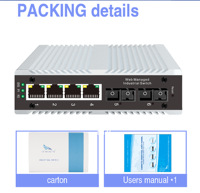 Switch Jaringan Manajemen WEB Serat Ganda Multi-mode Industri 4-port RJ45, 2-port SC, 2km, RSTP, VLAN, QoS