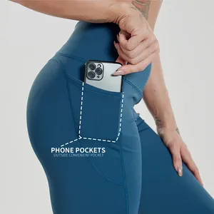 उच्च गुणवत्ता जेब के साथ जिम लेगिंग महिलाओं फिटनेस पहनते कसरत yogapants