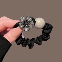 Chouchous en satin lisse de luxe avec strass et cristaux, sans plis, pour femmes, styles variés, cadeau de mariage