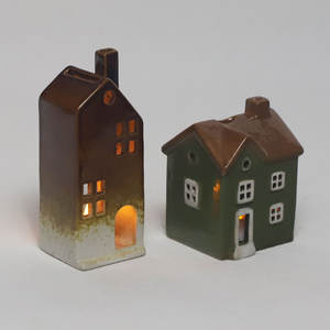 Lanternes à bougies en céramique Poterie Photophore Porte-bougies personnalisé en forme de <span class=keywords><strong>maison</strong></span> Cadeaux - Product Image 2