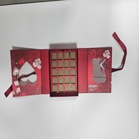 Palette Trucco Vuota a Forma di Cuore Rosso Pieghevole Stile Libro, Premium e Romantica, per San Valentino, Confezione Regalo di Bellezza per le Feste