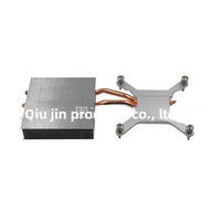 Refroidisseur de CPU tout-en-un à 3 caloducs en cuivre-aluminium à rangée droite, avec roulement hydraulique et ventilateur standard