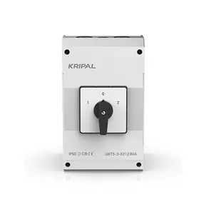 Kripal, interruptor de leva de 80A, interruptor de desconexión de CA, interruptor de cambio de 3 fases, Caja impermeable 3 P, 1 unidad