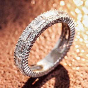Gran oferta, anillo <span class=keywords><strong>de</strong></span> banda <span class=keywords><strong>de</strong></span> dedo <span class=keywords><strong>de</strong></span> Zirconia cúbica completa geométrica <span class=keywords><strong>de</strong></span> estilo contratado para boda, anillos <span class=keywords><strong>de</strong></span> pareja chapados en plata para mujer GJZ0863 - Product Image 5