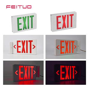 Lampes de secours Feituo avec lettrage LED vert, disponibles en versions simple ou double face, adaptées pour - Product Image 2