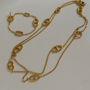 Clicliyeni Trendy domuz burun paslanmaz çelik Charm su geçirmez altın kaplama yüksek kalite uzun kadın kazak zincir kolye - Product Image 2