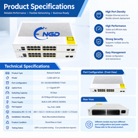 Switch Ethernet Gigabit 16 Port Seri C1300 Baru Asli, Switch Akses PoE Jaringan C1300-16FP-2G Untuk Switch Cisco
