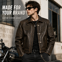 Blouson en cuir vintage personnalisé pour homme, style motard, effet vieilli et craquelé, usine de blousons en cuir OEM à marque privée