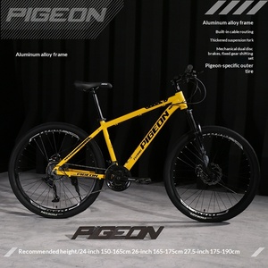 Bicicletta <span class=keywords><strong>da</strong></span> Montagna <span class=keywords><strong>da</strong></span> <span class=keywords><strong>Uomo</strong></span> con Forcella Ammortizzata a Velocità Variabile, Doppio Freno a Disco, Adatta per Fuoristrada e Corse su Strada - Product Image 6