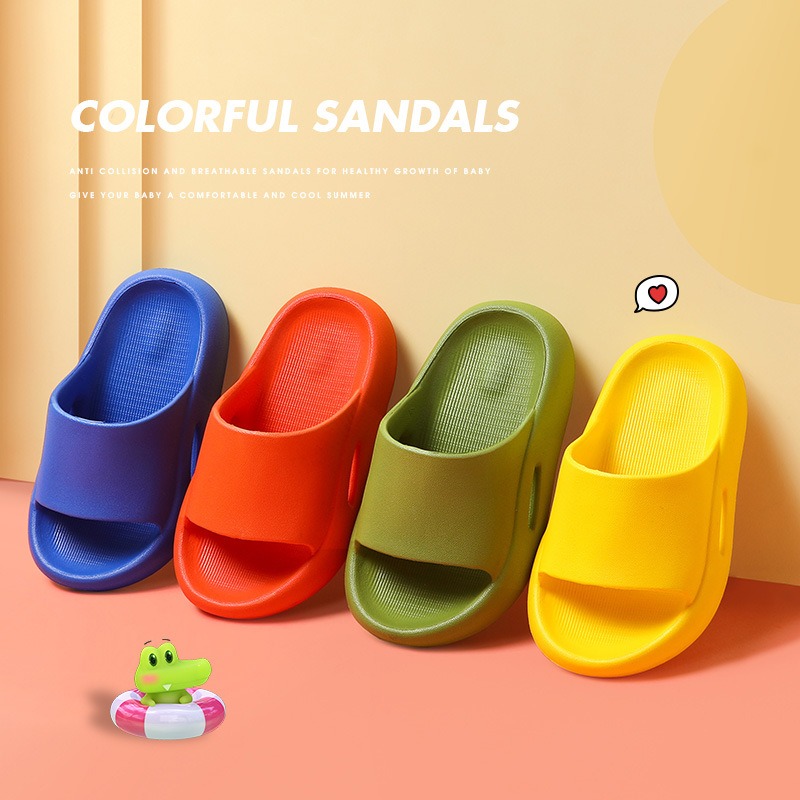 Children's Slippers Summer Pinkycolor cute Beach Shoes For Boys Girls Waterproof Antiskid Bathroom Kids Slippers Soft Baby Shoe