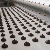 Déposeur rotatif automatique de pépites de chocolat GUSU, machine à fabriquer des gouttes de chocolat en acier inoxydable de 400 mm avec tunnel de refroidissement