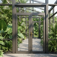 Porte patio française en aluminium, fabrication chinoise, avec double vitrage isolant thermique pour balcon de maison