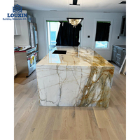 LX dekorasi Interior rumah Calacatta marmer emas, desain penghitung Bar Mini pulau dapur