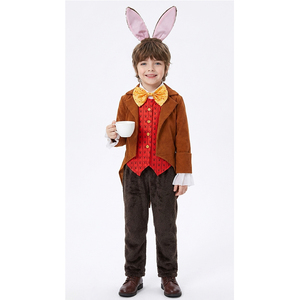 Nuovissimo <span class=keywords><strong>Costume</strong></span> da <span class=keywords><strong>Coniglio</strong></span> <span class=keywords><strong>Bianco</strong></span> di Halloween 'Attraverso lo Specchio' per Bambini - Abbigliamento Premium per Performance di Personaggi Animali - Product Image 4