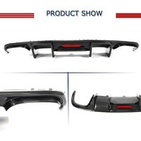 Diffuseur arrière en fibre de carbone pour Audi A4 S4 B8 2008 2009 2010 2011 2012, avec lumière