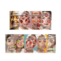 Coffret de 8 masques faciaux aux fruits, marque privée, 25 ml, masques en tissu à l'essence naturelle pour hydrater, nourrir et éclaircir la peau