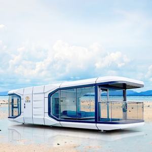 Modern prefabrik havacılık alüminyum levha Villa hafif çelik yapı mobil ev modüler montaj çelik yapı Houseboat - Product Image 1