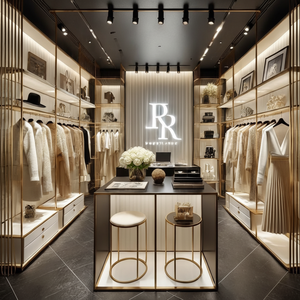 Porte-manteau multifonctionnel en métal doré pour la maison et les magasins Cintre mobile en fer élégant pour vêtements et sacs Étagères empilables élégantes - Product Image 1