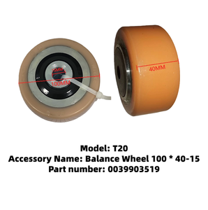 חלקי מלגזה חשמלית תלת-גלגלית T20 גלגל איזון 0039903519 מכלול עזר 100X40-15 לאביזרי מלגזות לינדה - Product Image 2