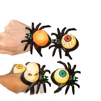 Bracelet lumineux LED décoratif araignée pour Halloween, accessoires et ornements en plastique, costumes pour jeunes, décorations de scène festive