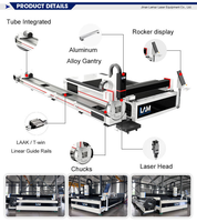 Découpeuse laser à fibre 3kW 4kW 6kW pour tôles métalliques, tubes et tuyaux en acier inoxydable, machine de découpe laser CNC Dxtech 5700KG