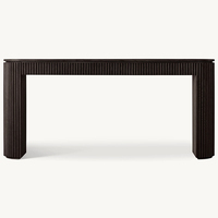 Table basse en bois massif, table centrale en bois cannelé moderne, table à thé rectangulaire pour salon, villa, hôtel, meubles de maison