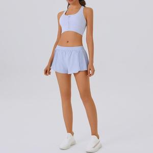Shorts Deportivos para Mujer de Secado Rápido, Cintura Elástica, Pliegues Laterales, Anti-Transparencia, con Bolsillo Lateral Integrado, para Yoga y Atletismo, Venta al Por Mayor - Product Image 3