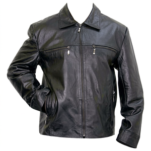 Blouson Bomber en Cuir de Mouton Respirant pour Homme, Grande Taille, Style Décontracté Hiver, avec Fermeture Éclair et Tissu Tissé - Product Image 1
