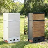 Boîte de livraison de colis extérieure anti-effraction, étanche, à 2 niveaux, verrouillable, avec finition imitation bois, pour porche