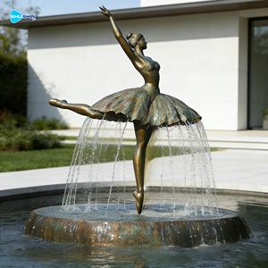 Maßgefertigter Metall-Kunstbrunnen Tanzende Mädchen Bronze-Ballerina Wasserbrunnen - Product Image 5