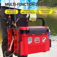 Boîte à pêche multifonctionnelle LOVITA pour accessoires de pêche, porte-gobelet, matériau PP, capacité 9-12, vente en gros transfrontalière