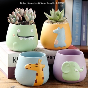 Vasi Moderni in Ceramica Smaltata Fatti a Mano, Ecologici e Leggeri per Piante Succulente, Design Creativo a Forma di Animali, Piccoli Vasi per Fiori - Product Image 2