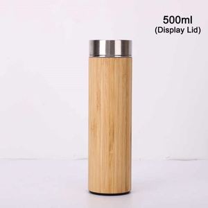 350Ml Eco-Friendly Stainless Steel Bamboo Smart Water Bottle With Led Temperature Display - Product Image 2