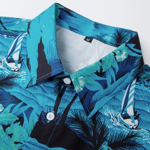 2025 Mùa Hè Châu Âu Mỹ Hợp Thời Trang Thương Hiệu Người Đàn Ông Giản Dị Hawaii Cross-Biên Giới Hot Bán Ngắn Tay Áo Phù Hợp Với Poplin Dệt Kim - Product Image 4