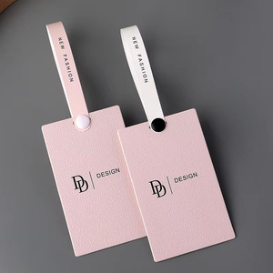 Di lusso eco-friendly rosa speciale Texture carta Hang tag Logo personalizzato abbigliamento altalena etichette moda all'ingrosso stampa per borse - Product Image 2