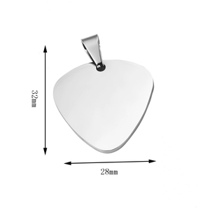 Colgante de Acero Inoxidable Pulido con Forma de Púa de Guitarra Metálica en Blanco para Venta al por Mayor, Regalo Musical - Product Image 2