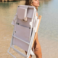 Bestex Sac à dos en aluminium léger de haute qualité Chaise de plage pliable portable avec inclinaison réglable pour une utilisation en extérieur