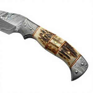 Couteau de chasse de haute qualité en acier Damas, entièrement forgé à la main, personnalisable, avec étui en cuir - Product Image 6