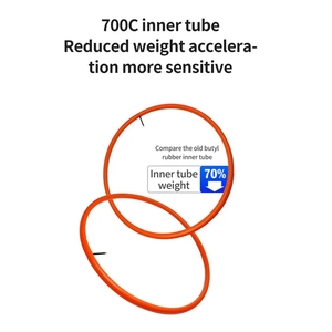 Chambre à air de vélo ultralégère 700c 18 25 28 32 vélo de route matériau TPU pneu 45 mm 65mm 85mm longueur Valve française Super léger - Product Image 2
