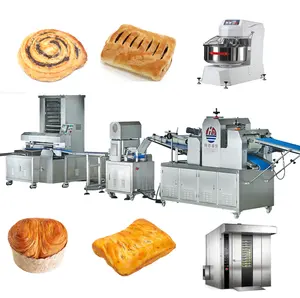 Sepenuhnya Otomatis Puff Pastry Membuat Mesin Pastry Cream Mengisi Mesin Industri Puff Pastry Lini Produksi