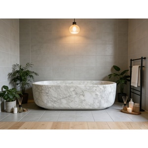 <span class=keywords><strong>Baignoire</strong></span> autoportante moderne de luxe en marbre naturel, écologique, sur mesure, grande taille, haute qualité, pour salle de bain d'hôtel - Product Image 2
