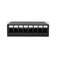 Panel Patch Tembaga Cat8 Hitam 19" 1U STP 24/48 Port dengan Pemasangan Rak dan Terminasi Punch Down Sesuai Standar ANSI/TIA/EIA