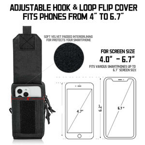 Riñonera Táctica Molle para Teléfono Móvil con 2 Compartimentos para Equipo de Defensa Personal - Product Image 6