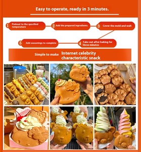 Gaufre commerciale de forme de chaussures de gaz faisant la Machine revêtement antiadhésif en forme de <span class=keywords><strong>chaussure</strong></span> machine à pain <span class=keywords><strong>boulanger</strong></span> équipement de collation Gastype - Product Image 6