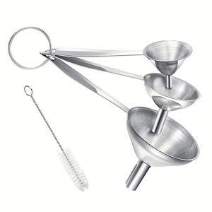En stock, personnalisable : Lot de 3 entonnoirs en acier inoxydable de qualité alimentaire pour le remplissage de bouteilles - Product Image 1
