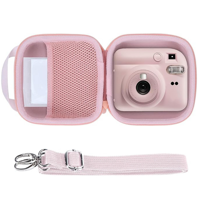 Custom Hard EVA Travel Fuji Instax Mini 12/11/8/9 Camera case Storage Bag with Pocket and Adjustable Shoulder Strap